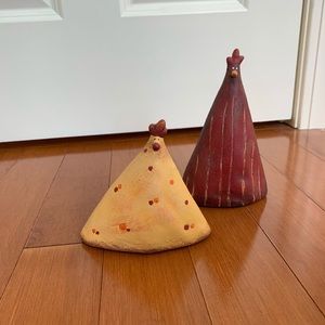 Red and Yellow chicken decorations
